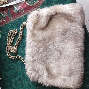 Vintage fur muff/shoulder bag combo